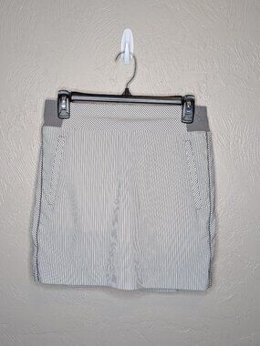 Athleta Womens 4 Gray White in City Stripe Brooklyn Textured Skort 988134